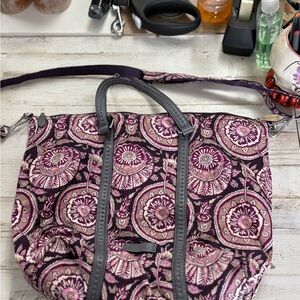 Vera Bradley Pink and Gray Floral Tote Bag with Durable Fabric